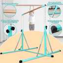 FC FUNCHEER Gymnastics Bar for Kids Ages 3-15, 35" to 60" Adjustable Height, 4FT Wide Base - Professional Kip Bar with 360 Stability & Fiberglass Crossbar, Easy Fold&Solid Design for Home Training