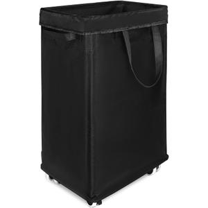 Laundry Basket with Wheels, 75L Rolling Laundry Hamper with Removable Bag, Slim Large Laundry Basket with Handles for Dorm, Tall Clothes Hamper Organizer for Dirty Laundry, Black