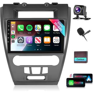 DSP 36EQ 8Core 2G 64G Radio for Ford Fusion Mondeo Mustang 2009-2012 Car Stereo with 10.1inch 1280X720P IPS Touchscreen Wireless CarPlay Android Auto 5.0Bluetooth GPS 5GWiFi 59UIs Backup Camera
