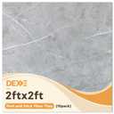 DEXDE Peel and Stick Floor Tile Grey Marble Waterproof Vinyl 2FTx2FT 10 PC