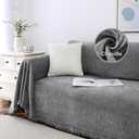 H.VERSAILTEX Couch Cover Ultra Soft Sofa Cover for 3 Cushion Couch Sofa Slipcover for Living Room Non Slip Furniture Protector for Sectional Couch Shrink Resistant Dog Protector, 71"X118", Grey