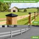 4x6 Aluminum Post Caps, Pyramid Wood Post Cap Waterproof Fence Posts Cover Deck Corridors Mailbox 2 Pack