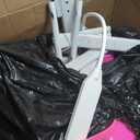 Real Relax Kids Desk and Chair Set, Children's Multifunctional School Tables with Tilt Desktop, LED Light, Metal Hook Pink