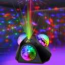Disco Ball Lights for Parties, Party Dj Lights 3 Magic Ball Sound Activated Strobe Stage Disco Dj Light with Remote Control for Home Karaoke Dance Birthday Wedding Club Party Decoration