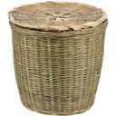Rattan Waste Basket with Lid Round Wicker Trash Can Garbage Container Bin Laundry Basket Pots Woven Storage Basket for Home Office