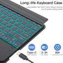 Trackpad Keyboard Case for Samsung Galaxy Tab A9 Plus/A9+ 11 Inch 5G 2023 SM-X210/X216/X218, 7-Color Backlit Slim Wireless Detachable Magnetic Keyboard for A9+ Tablet with S Pen Holder Black