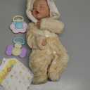 BABESIDE Drink and Wet Reborn Baby Doll  17 Inch Realistic Sleeping Newborn, Can Drink Water & Pee, Full Body Soft Vinyl Real Life Baby Doll Girl in Bear Outfit, for Kids Age 3+