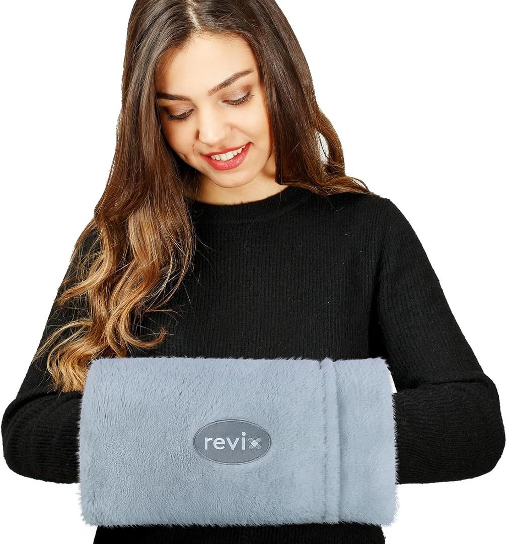 REVIX Microwavable Therapy Mittens, Moist Heated Hand Warmer Pouch with Flaxseed, Reusable Heating Pad for Fingers & Wrist, Washable Soft Cover