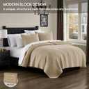 Palassio Dark Beige 100% Cotton Quilt Queen Size Bedding Sets with 2 Pillow Shams, Textured Lightweight Soft Bedspread Shabby Chic Coverlet, Quilted Comforter Bed Cover for All Season, 3 Pieces, Queen(90"x96"