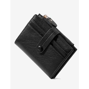 Womens Rfid Wallet, Small Slim Thin Compact Credit Card Wallet for Women, PU Leather Bifold Cash Laddies Wallet with Zipper Coin Pocket & ID Window (black)