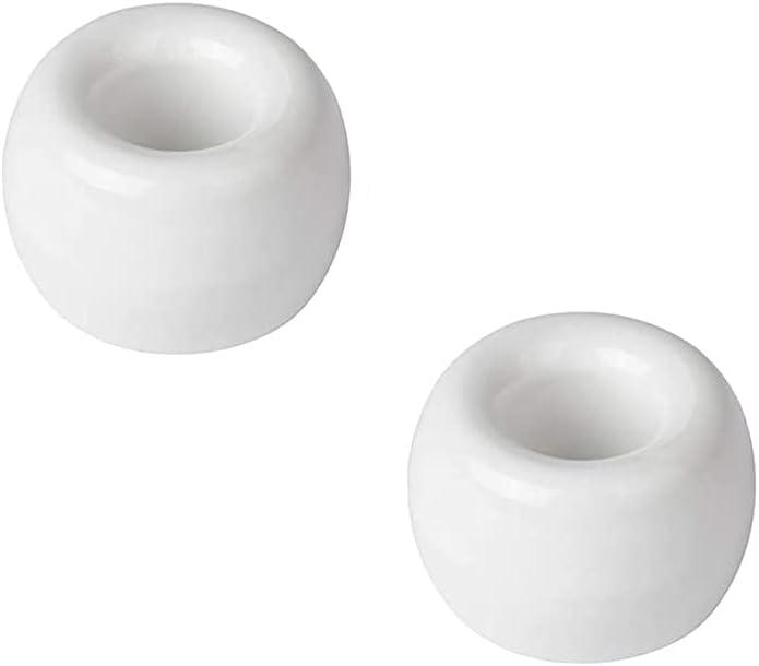 2 Pcs Mini Ceramics Toothbrush Holder,Individual Toothbrush Stand for Bathroom Vanity Countertops Dresser(White)