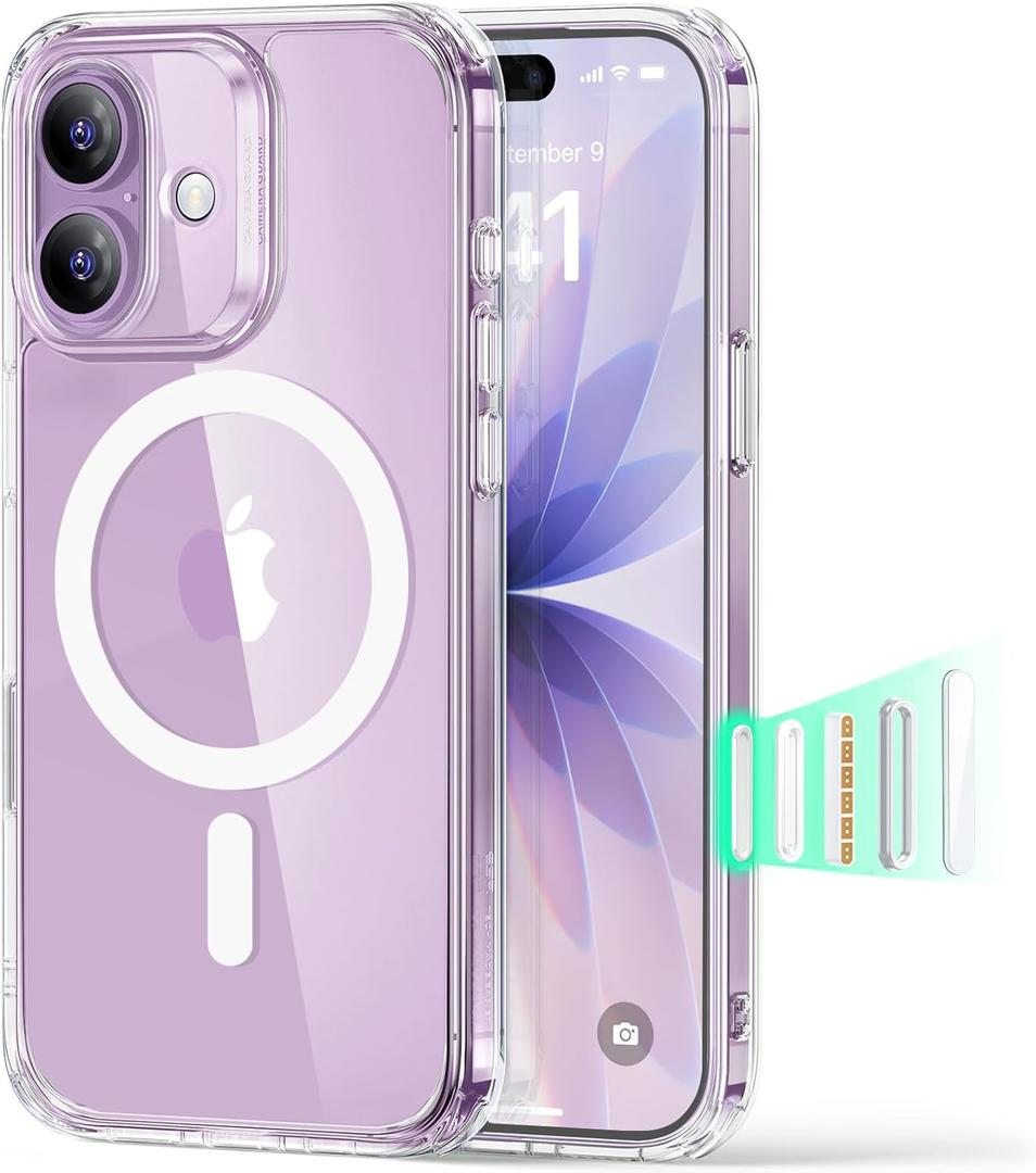ESR for iPhone 17 Case, Camera Control Cover, Compatible with MagSafe, Shockproof Military-Grade Protection, Magnetic Phone Case for iPhone 17, Classic Hybrid Case, Clear (iPhone 17 6.3 inch)