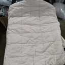 Womens Quilted Pullover Puffer Jacket Lightweight Oversized Hooded Winter Puffer Coat Light Warm Outerwear Pockets, Small, Beige