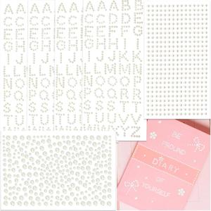 570 Pcs Pearl Stickers Craft Pearls, Self Adhesive Small Alphabet Letter Stickers for Grad Caps, Crafts, Stick On Pearls for Scrapbook, Crafting, Hair Face Makeup