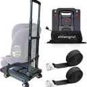 Car Seat Dolly for Airport - CarSeat Roller Cart Wheels for Airplane - Car Seat Travel Cart Carrier with Straps Trolley Foldable Luggage Trolley (Black)