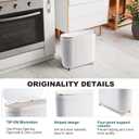 Supteron Bathroom Trash Can with Lid 3.2 Gallon Narrow Trash Can Small Plastic Trash Bin 12 Liter Rectangular Plastic Garbage Can with Press Type Lid for Bedroom Bathroom Milk White