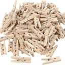 Pack of 2, 25pcs Wooden Clothespins with Close Wire Springs Wooden Natural Mini Clothespin for Photo, Clothes, Hanging, Drying (3.7X 0.4 Inch), JD2108302351
