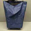Foldable Shopping Trolley with Wheels - 2 in 1 Reusable Grocery & Travel Bag (Dark Blue)