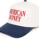 D&Y Retro 2-Tone Canvas Baseball Cap for Women - Funny Embroidered Distressed Snapback, Adjustable Cotton Dad Hat (Beige)