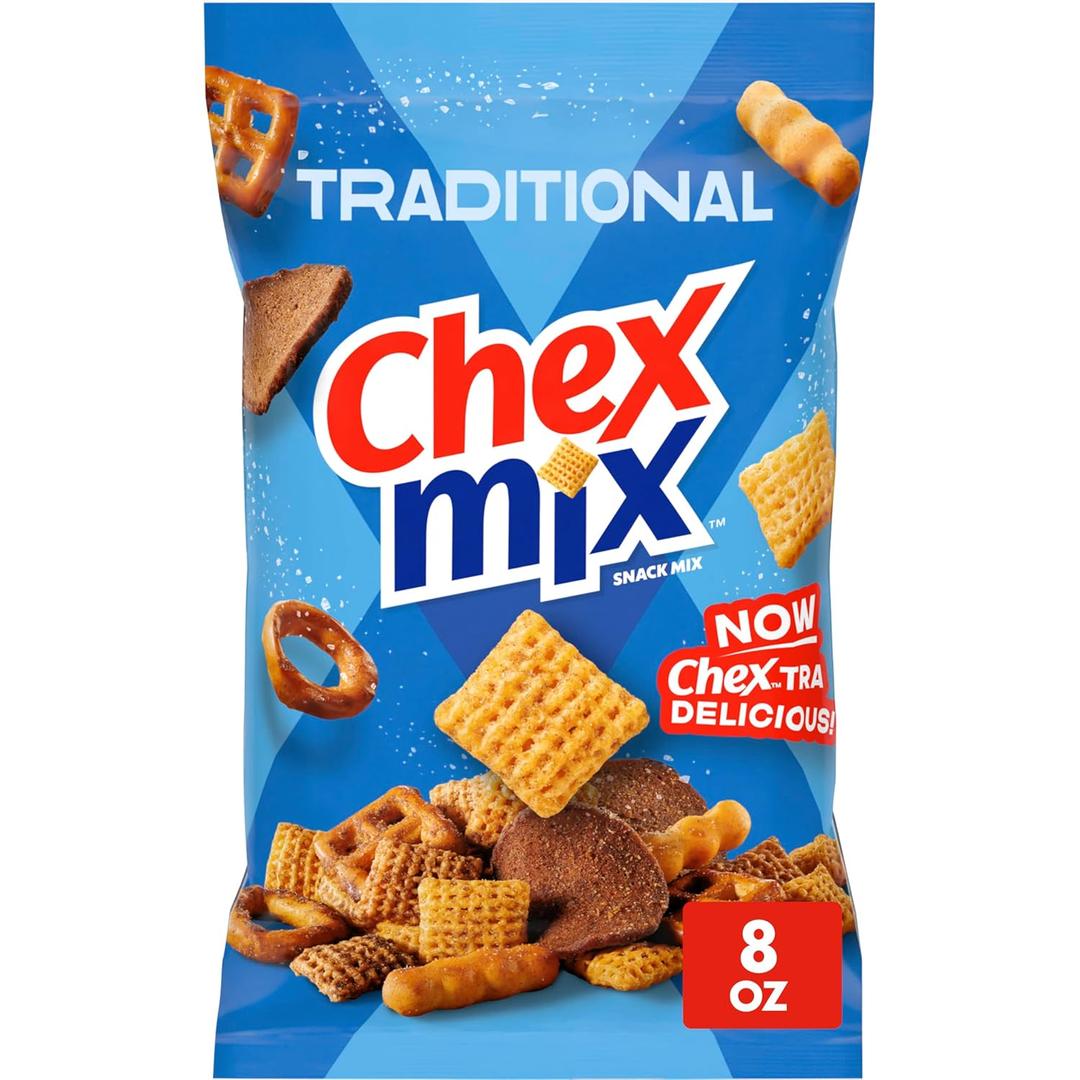 2 x Chex Mix Traditional Original Recipe Snack Mix, Snacks, 8 oz (8 Ounce (Pack of 1))