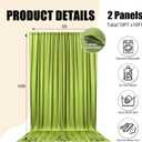 10ft x 10ft Olive Green Backdrop Curtains for Parties, Fabric Satin Background Curtain with Rod Pockets for Weddings, Birthday, Baby Shower, Photography, Graduation Party Backdrop Drapes, 2 Panels