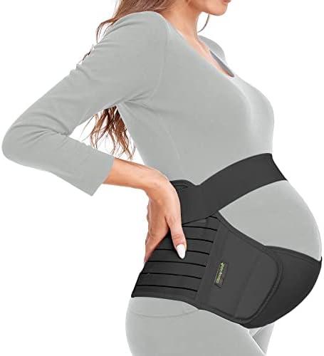 ChongErfei Maternity Belt, Pregnancy 3 in 1 Support Belt for Back/Pelvic/Hip Pain, Maternity Band Belly Support for Pregnancy Belly Support Band (M: Fit Ab 35.5"-47.3", Black)