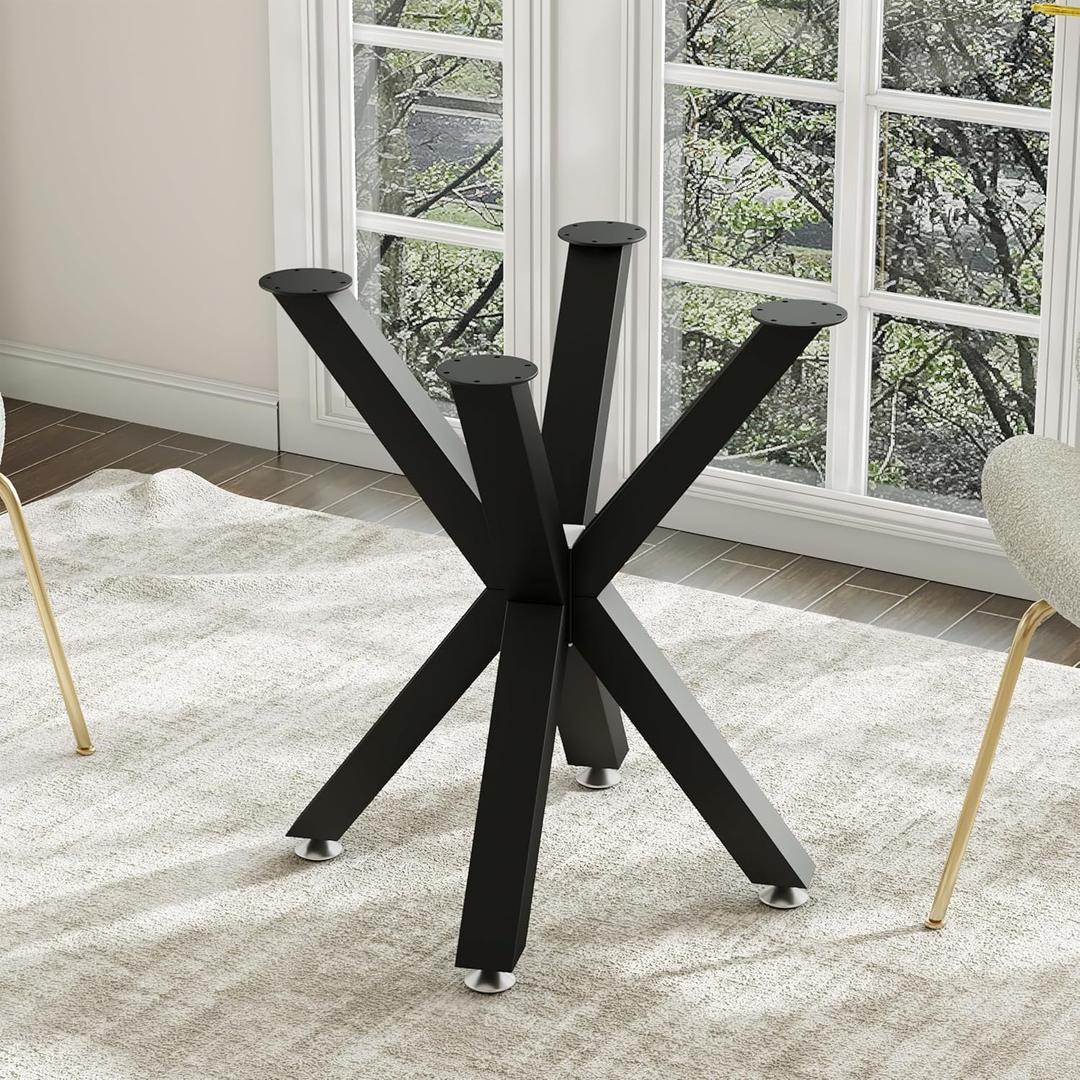 Table Legs 28 Inch for DIY Coffee Dining Table, Golden Ratio Art Heavy Duty Metal Base to Glass, Marble, and Wood Tops are All Suitable Black