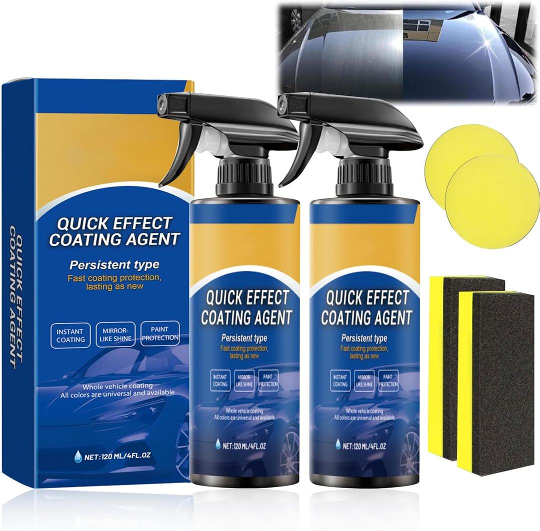 Quick Effect Coating Agent for Car,Quickly Coat Car Wax Spray,Ceramic Coating for Cars,Car Scratch Wax Coating Spray (2Pcs)