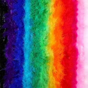 Batiyeer 24 Pcs Colorful Feathers Boas Party Pack, 6.6 Feet Rainbow Feather Scarf for Unisex Women Party Decorations (Elegant Color)