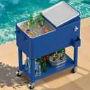 DWVO Ice Chest with Wheels,Portable 80 Quart Rolling Cooler with Handle