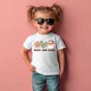 Toddler Boy Christmas Shirt for Girls Kids, Happy Xmas Tee, Santa Snowman Trees Dinosaur Reindeer Digger, 2-6T (3-4T, Peave Love)