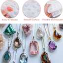 Penitue Resin Gem Molds, Multi-Purpose Silicone Molds Round Heart Teardrop Shape Resin Jewelry Making Kits for Earrings, Necklace, Pendants, Crafts