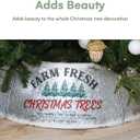 Galvanized Christmas Tree Collar - Oversized, Adjustable Metal Collar Ring for Large to XL Christmas Trees - Rustic Stand Up Tree Skirt with Distressed White Finish for Indoor Holiday Decor