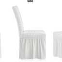 XMNTG Dining Room Chair Slipcovers 1-Piece Stretch White Dining Chair Covers Dorm Chair Cover Non Slip Washable Furniture Protector with Skirt Country Style for Hotel Ceremony Party (White)
