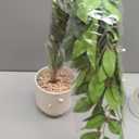 Artificial Potted Plants Indoor,27" Faux Plants Ficus Leaves Trees with Ceramic Pots,Realistic Fake Plant Indoor Potted for Living Room Office Farmhouse Room Bathroom Bedroom Kitchen Plant Decor