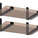 4 Pack - 11.25" L x 6" H x 1.5" W J Lip Shelf Brackets Rustic Farmhouse Iron Wall Floating Shelf Bracket Metal Shelf Bracket Industrial Shelf Supports with Screws Black, BRACKETS ONLY