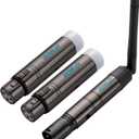 JERRAY 3Pcs Wireless DMX Dfi DJ 2.4G 2 Receivers & 1 Transmitter LED Stage Lighting Control Short Version for LED Stage Par Party Light Black DMX512 Wilress