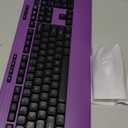 KOPJIPPOM Wireless Keyboard and Mouse Set with Quiet Keys, 2.4G Full Size Purple Keyboard and Mouse with Wrist Rest, Protective Covers, Soft Touch Silent Design for Windows, Computer, PC and Laptop