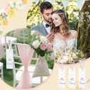 50 Pack Reserved Seating Signs with Ribbon - Elegant Wedding Chair Signs for Reserved Rows, Church Pews, Banquets - Instant Reserved Decor (White)