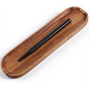 Wooden Pen Tray Wood Brown Tray Pen Holder Wooden Desk Trays Desk Accessories, Minimalist Pencil Rest Suitable for Home, Office Art Accessories