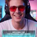 TIJN Sleep Glasses with Blue Green Light Blocking, Red Light Lens for Computer Gaming, Screen Fatigue & UV Protection
