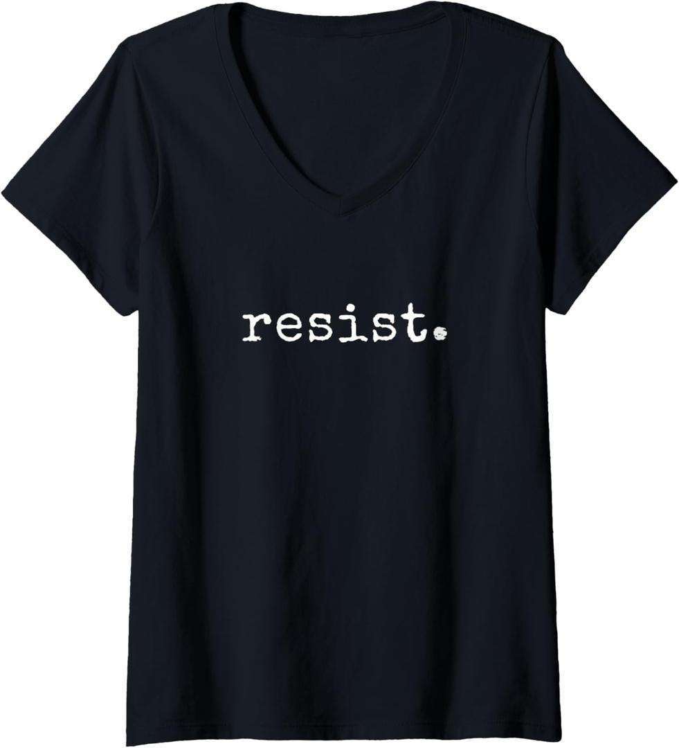 Womens Resist | political protest V-Neck T-Shirt