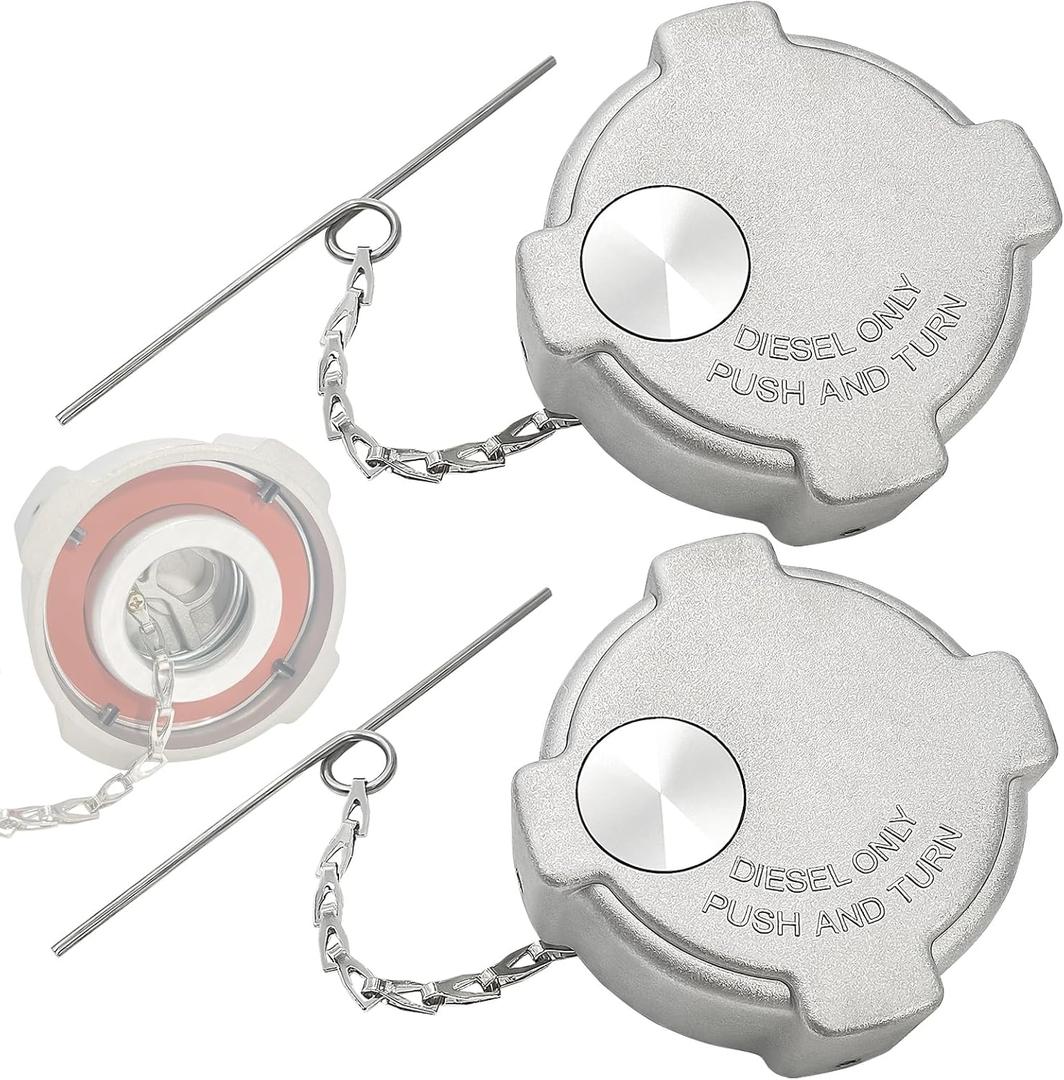 2 Pack 3" Female 1/4 Turn Fuel Tank Cap, Compatible with Freightliner Century 112, Cascadia 125, Columbia 112 120, Aluminum Truck Gas Cap, Replace 03-37017-000 03-37017-002 600149 572.1018