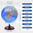 World Globe for Children and Adults, 13 inch Educational Spinning Earth Map with Stand, Self-Assembled Interactive World Globes for Kids Learning, Classroom, Students Desk, Room and Office Decor