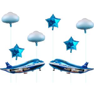 31inch Large Airplane Blue Party Decoration Airplane Balloon Birthday Party Supplies (Two airplanes)