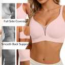 Womens Wireless Jelly Balconette Bra No Underwire Seamless Push Up Bras Mesh Sexy Deep V Everyday Tshirt Bra (XXL)