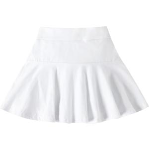DREAM BUS Girl Pleated Skirts Built in Shorts Little Kid Tennis Skorts Toddler Girl Athletic Skorts Flowy Skirts (4-5T, White)