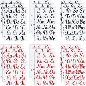 18 Sheet Christmas Iron Letters Iron on Letters Cursive Heat Transfer Letter for Clothing Stocking Printing Craft Decoration (Black, Red)