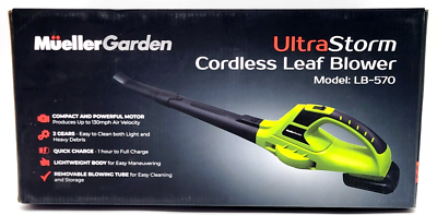 Muellergarden Green Black UltraStorm Cordless Leaf Blower Model LB-570