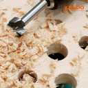 KENDO 8 Piece Forstner Bit Set, Made of Alloy Steel, Forstner Bits for Woodworking, Auger Opener Round Shank Drilling Cutting Tool for Hardwood, Softwood, Plastic, Plywood with Storage Case